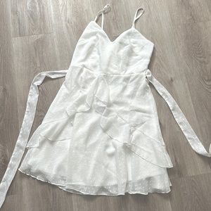 Shein vacay Swiss Dot Ruffle Trim Cami Dress BRAND NEW